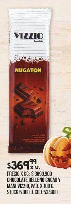 Coto Chocolate relleno cacao y maní vizzio oferta
