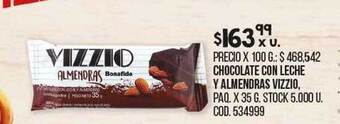 Coto Chocolate con leche y almendras vizzio oferta