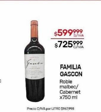 Nini Mayorista Familia gascon roble malbec cabernet oferta