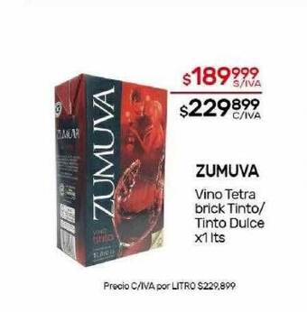 Nini Mayorista Zumuva vino tetra brick tinto tinto dulce oferta