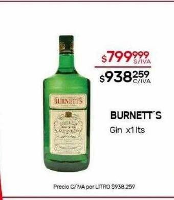 Nini Mayorista Burnett's gin oferta