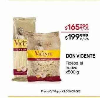 Nini Mayorista Don vicente fideos al huevo oferta