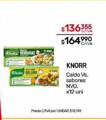 Nini Mayorista Knorr caldo vs sabores oferta