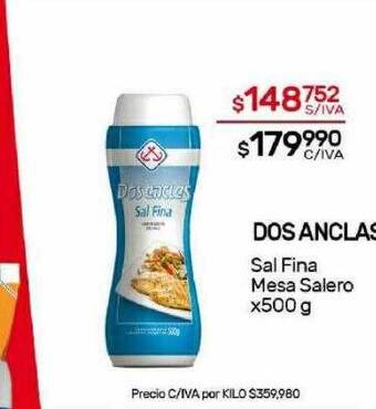 Nini Mayorista Dos anclas sal fina mesa salero oferta