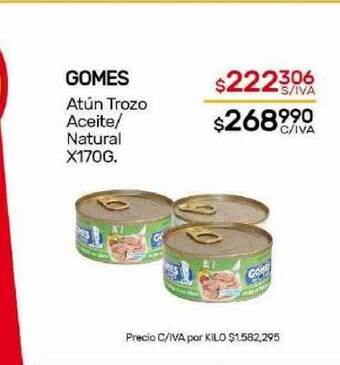 Nini Mayorista Gomes atún trozo aceite natural oferta
