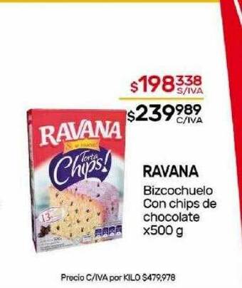 Nini Mayorista Ravana bizcochuelo con chips de chocolate oferta