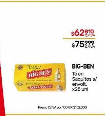 Big-ben té en saquitos s envolt