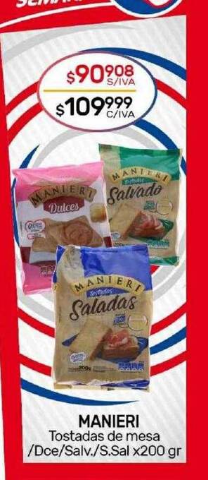 Nini Mayorista Manieri tostadas de mesa dce salv s sal oferta