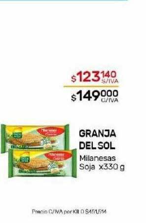 Nini Mayorista Granja del sol milanesas soja oferta