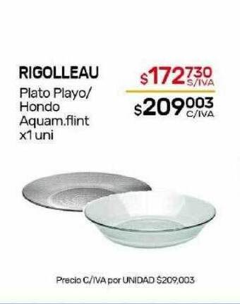 Nini Mayorista Rigolleau plato playo hondo aquam flint oferta
