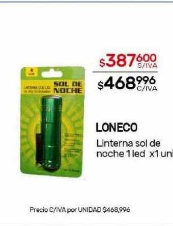 Nini Mayorista Loneco linterna sol de noche 1 led oferta