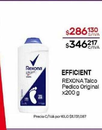 Nini Mayorista Efficient rexona talco pedico original oferta