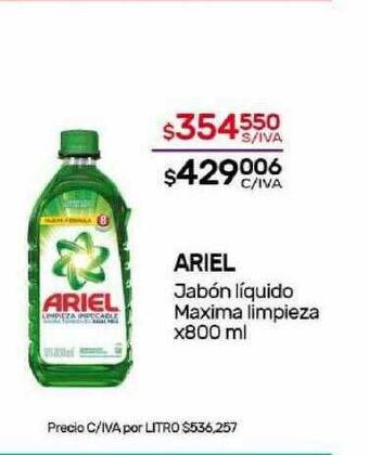 Nini Mayorista Ariel jabón liquido maxima limpieza oferta