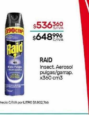 Nini Mayorista Raid insect aerosol pulgas garrap oferta