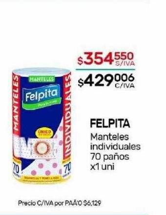 Nini Mayorista Felpita manteles individuales 70 paños oferta