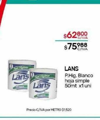 Nini Mayorista Lans p hig blanco hoja simple oferta