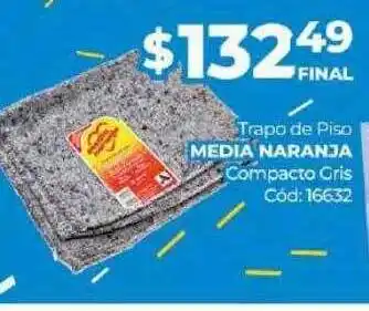 Diarco Trapo de piso media naranja compacto gris oferta