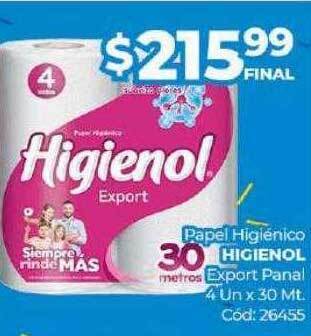 Diarco Papel higiénico higienol export panal oferta
