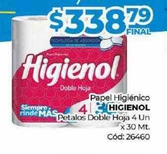 Diarco Papel higiénico higienol petalos doble hoja oferta