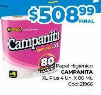 Diarco Papel higiénico campanita xl plus oferta