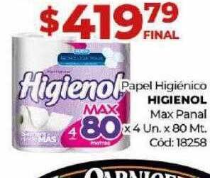 Diarco Papel higiénico higienol max panal oferta