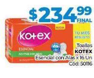 Diarco Toallas kotex esencial con alas oferta