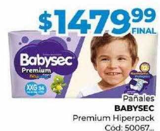 Diarco Pañales babysec premium hiperpack oferta