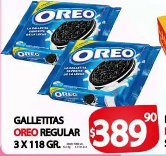 Supermercados Becerra Galletitas Oreo Regular 3 x 118 gr oferta