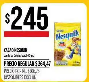 Supermercados Vea Cacao Nesquik 800grs oferta