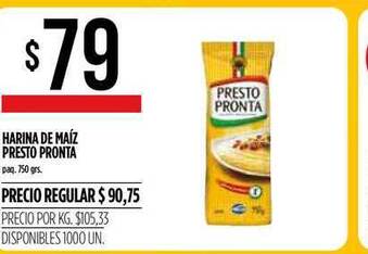 Supermercados Vea Presto Pronta Harina De Maíz 750grs oferta
