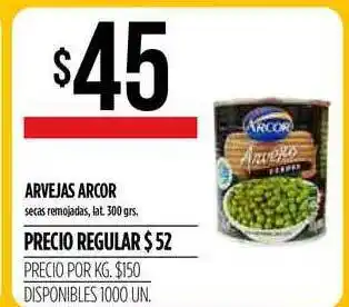 Supermercados Vea Arcor Arvejas 300grs oferta
