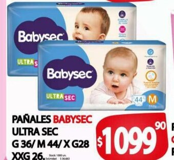 Supermercados Becerra Pañales Babysec Ultra sec oferta