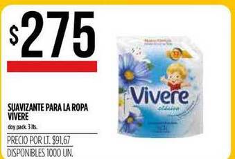 Supermercados Vea Vívere Suavizante Para La Ropa 3lts oferta