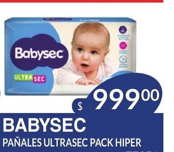 Masivos Babysec Pañales Ultrasec pack hiper oferta