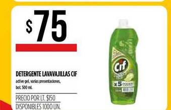 Supermercados Vea Cif Detergente Lavavajillas 500ml oferta