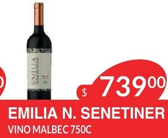 Masivos Emilia N. Senetiner Vino Malbec 750c oferta