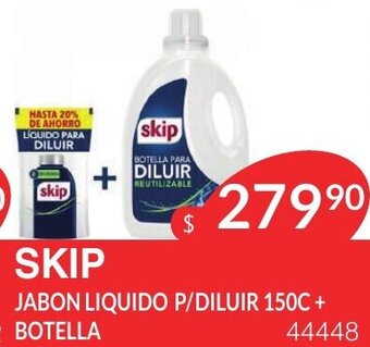 Masivos Skip Jabon Liquido P/Diluir 150c + Botella oferta