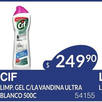 Masivos Cif Limp. Gel C/Lavandina Ultra Blanco 500c oferta
