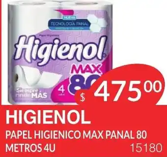 Masivos Higienol Papel Higienico Max Panal 80 Metros 4u oferta