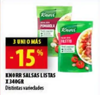 Punto Mayorista Knorr Salsas Listas x 340gr oferta