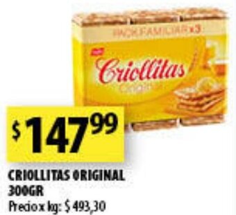 Punto Mayorista Criollitas Original 300gr oferta