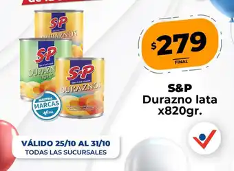 Supermayorista Vital S&P Durazno Lata x 820gr oferta