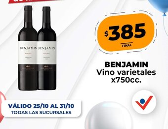 Supermayorista Vital Benjamin Vino Varietales x 750cc oferta