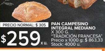 Carrefour Market Pan Campesino Integral Mediano oferta