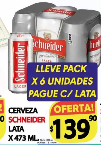 Supermercados Mariano Max Cerveza Schneider Lata x 473ml oferta