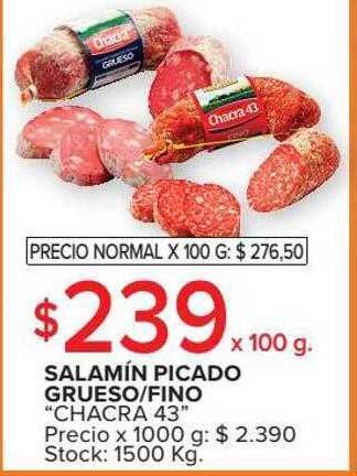 Carrefour Salamín picado grueso-fino chacra 43 oferta