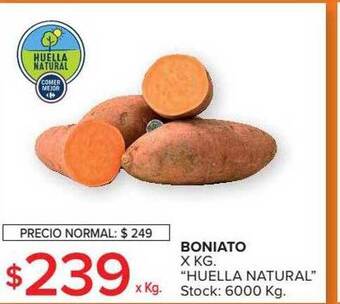 Carrefour Boniato x kg huella natural oferta