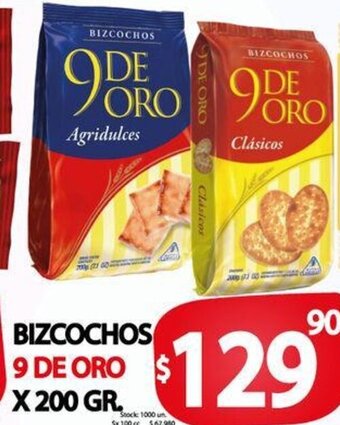 Supermercados Mariano Max Bizcochos 9 de Oro x 200gr oferta