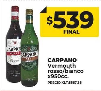 Supermayorista Vital Carpano vermouth rosso bianco oferta