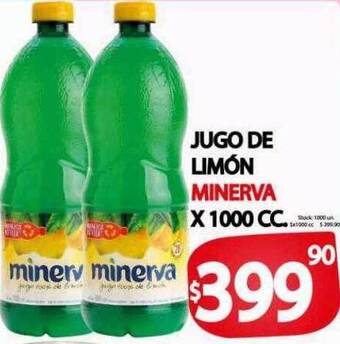 Supermercados Becerra Jugo de limón minerva oferta